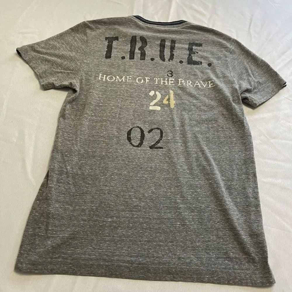True Religion Chief University Grey T-Shirt Size Small